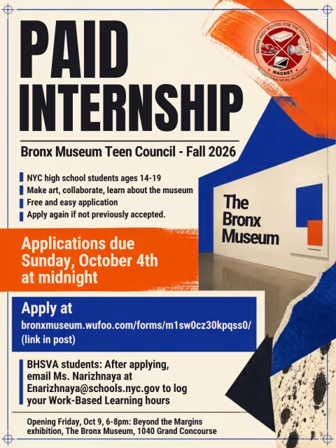 100126 Bronx Museum Teen Council internship Instagram post